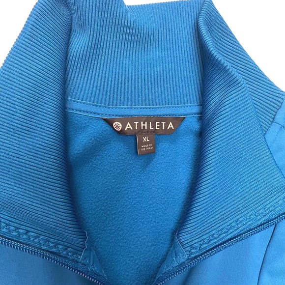 EUC Athleta SIZE XL Ridge Zenith Knit Workout Running Jacket Peacock Blue - Picture 3 of 11